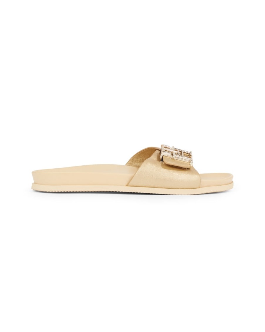 Tommy Foot Tommy Hilfiger - Hardware Gold Flat Sandal | Sandals