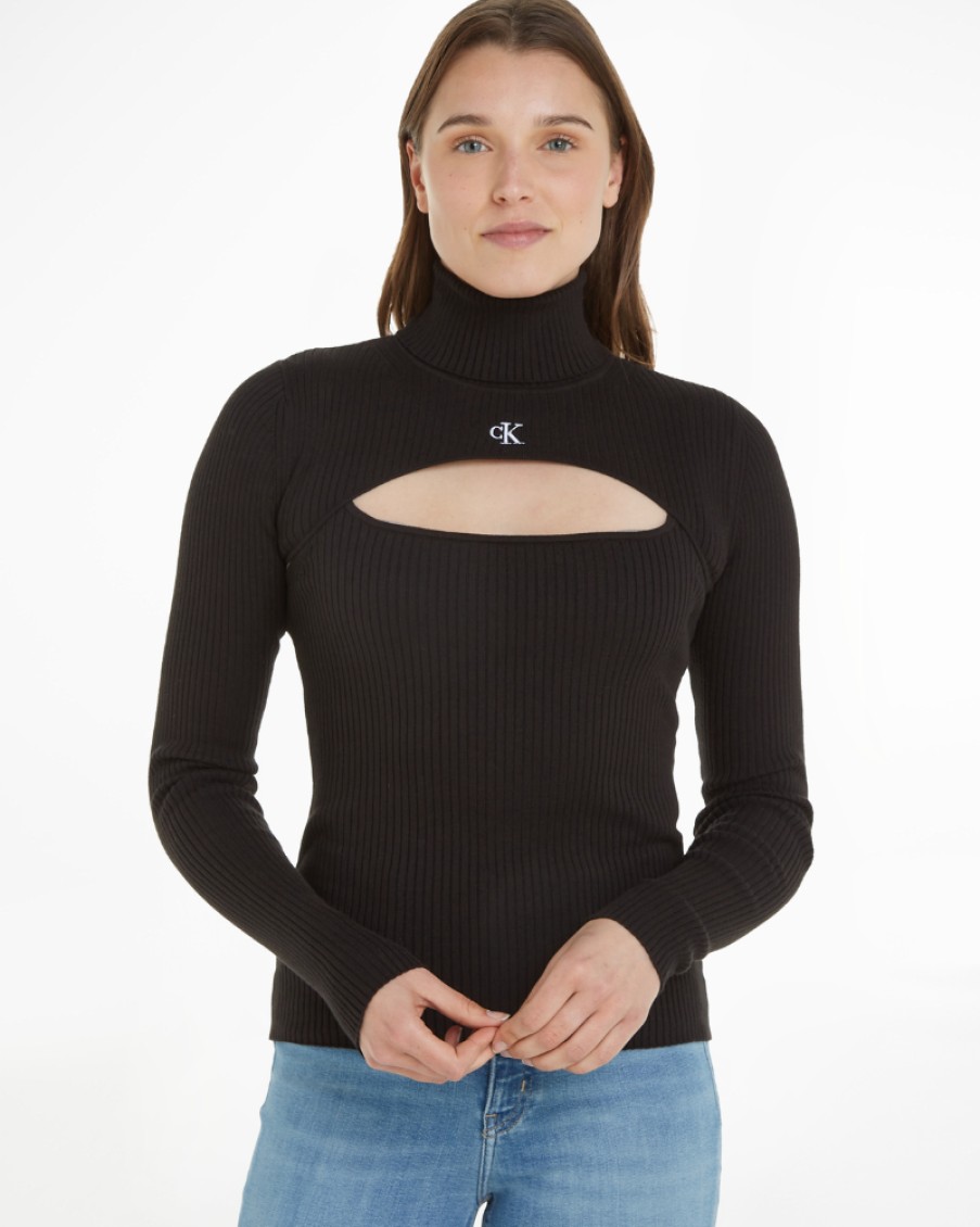 Ck Jeans Calvin Klein - Cut Out Tight Sweater | Knitwear