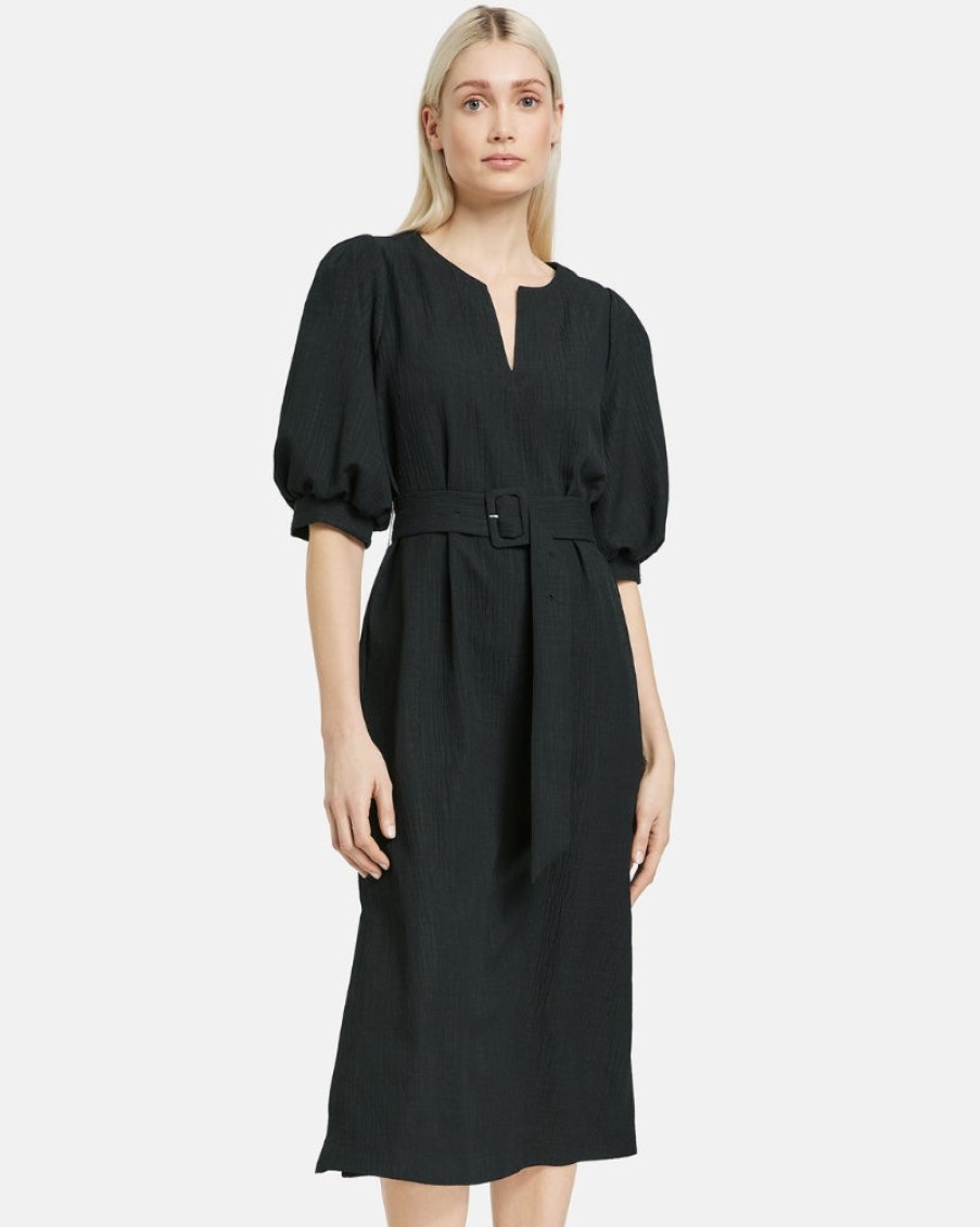 Taifun Taifun - Puff Sleeves Dress | Dresses