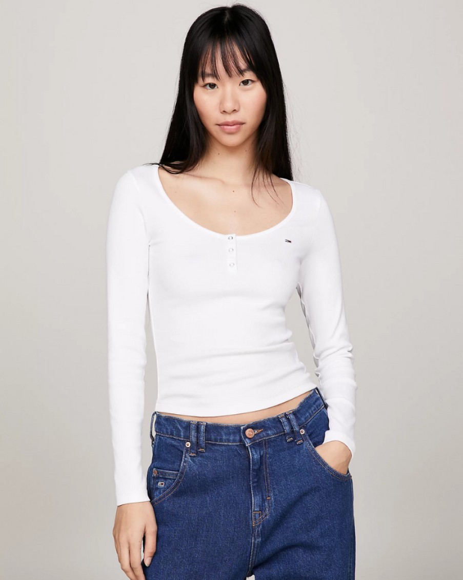 Tommy Jeans Tommy Hilfiger - Rib Long Sleeve T-Shirt | Tops