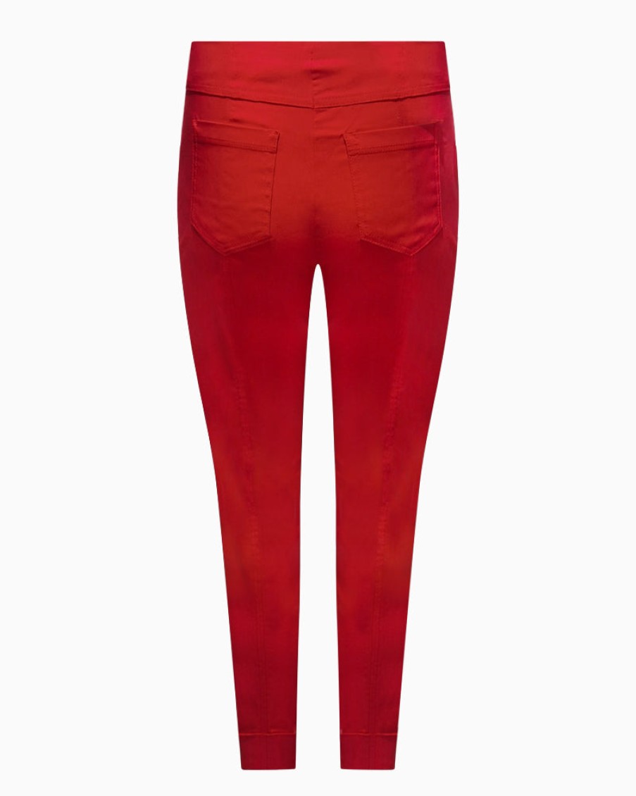 Robell Robell - Bella Slim Fit Trousers 7/8 Red | Trousers