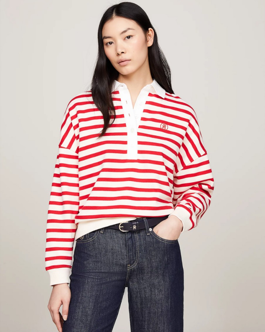 Tommy Women Tommy Hilfiger - Relaxed Breton Stripe Polo | Tops