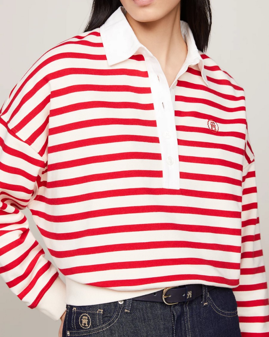 Tommy Women Tommy Hilfiger - Relaxed Breton Stripe Polo | Tops