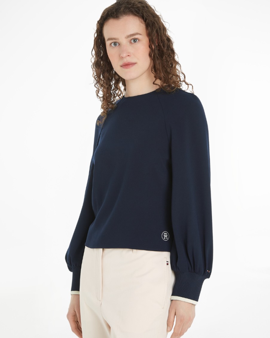 Tommy Women Tommy Hilfiger - Rib Cuff Blouse | Tops