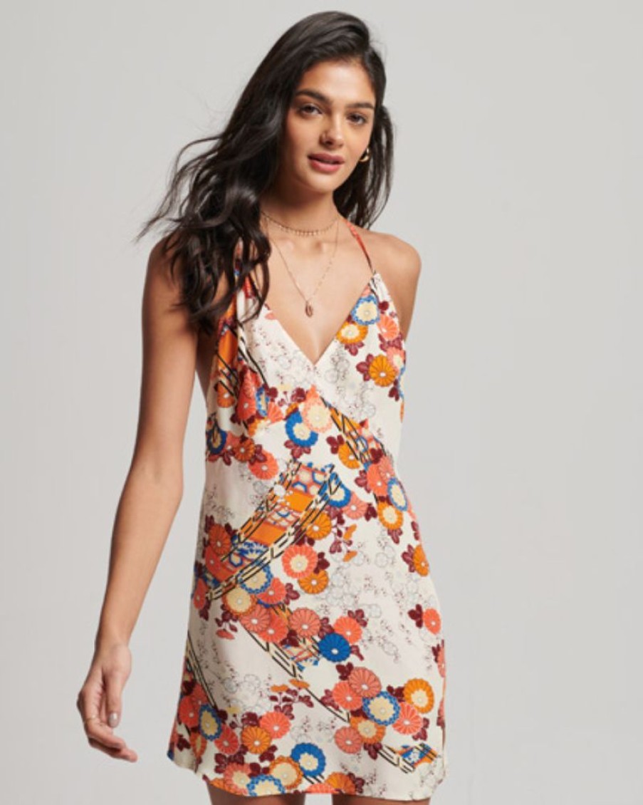 Superdry Superdry - Vintage Mini Slip Halter Dress | Dresses