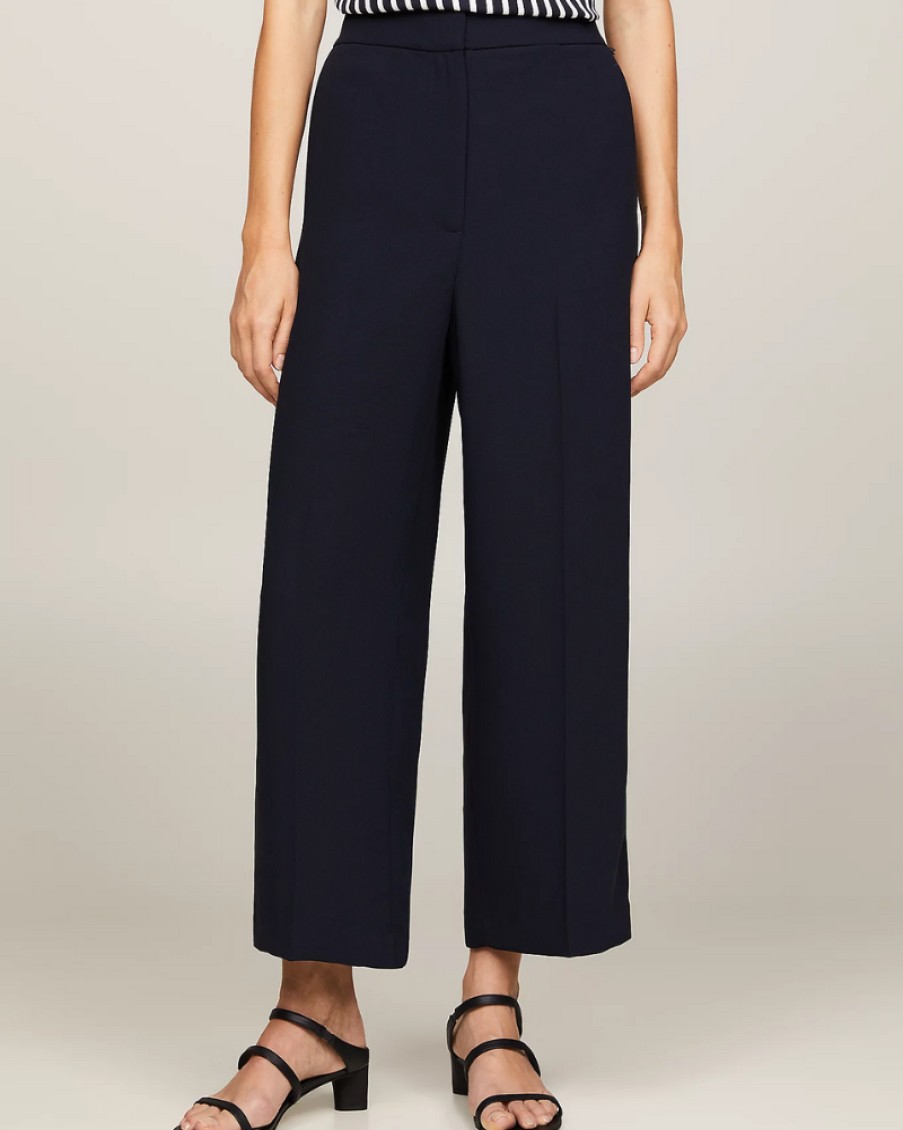 Tommy Women Tommy Hilfiger - Fluid Twill Crop Trousers | Trousers