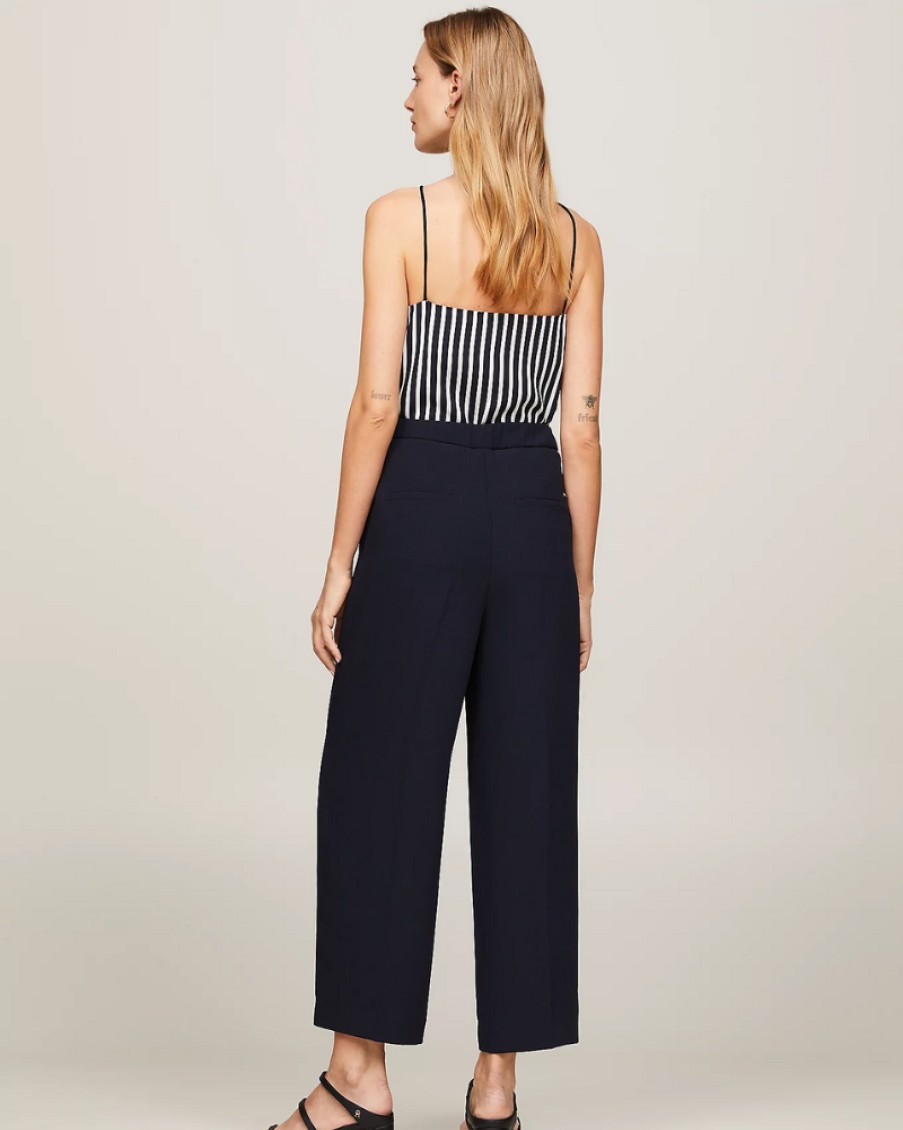 Tommy Women Tommy Hilfiger - Fluid Twill Crop Trousers | Trousers