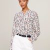 Tommy Women Tommy Hilfiger - Small Ribbon Collarless Shirt | Shirts & Blouses