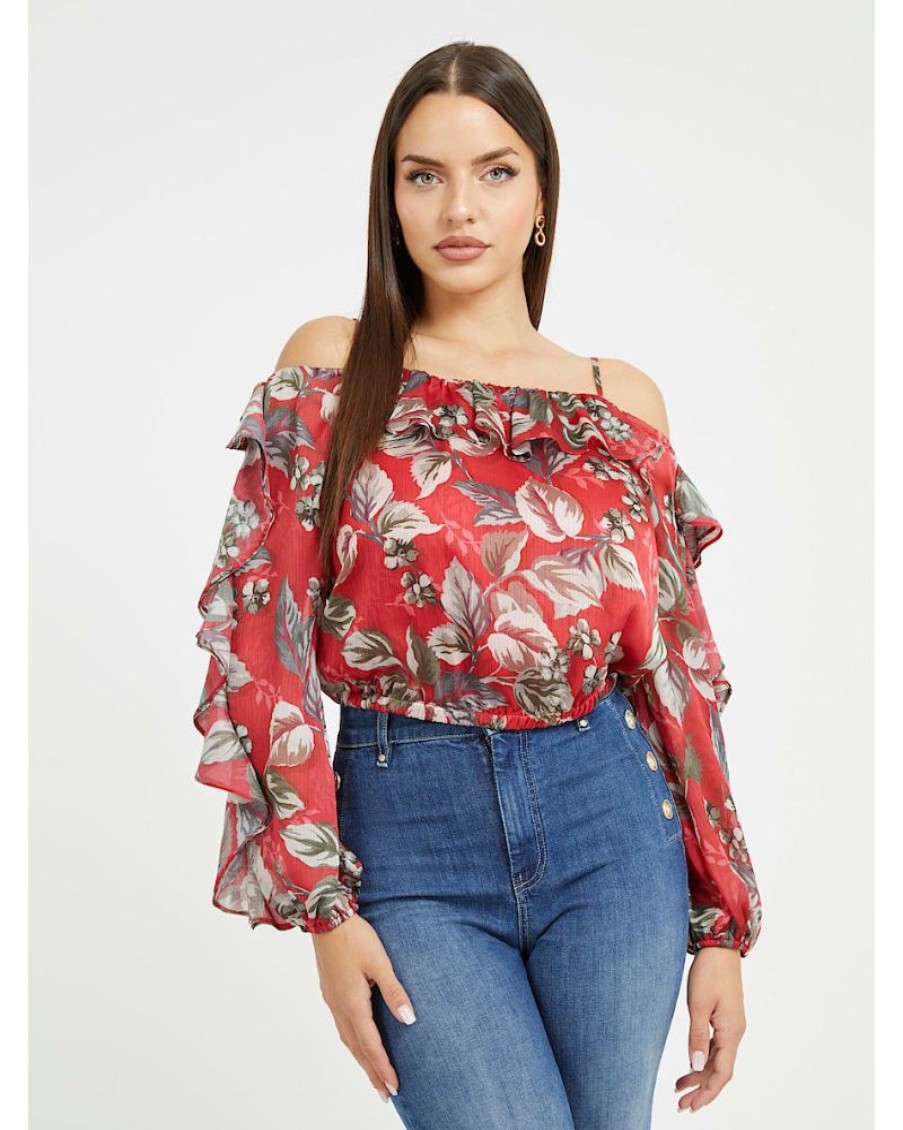 Guess Jeans Guess Jeans - Ls Iggy Ruffle Top | Tops