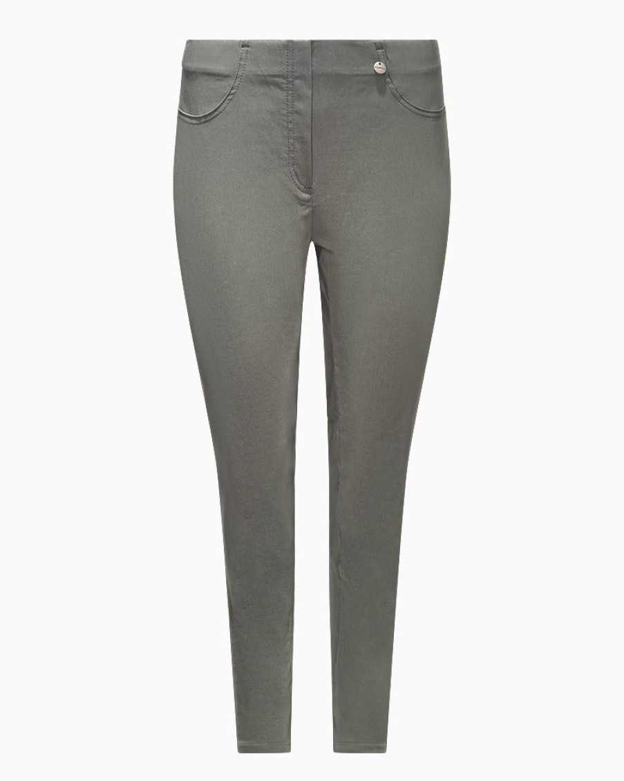 Robell Robell - Bella Full Length Trousers Khaki | Trousers