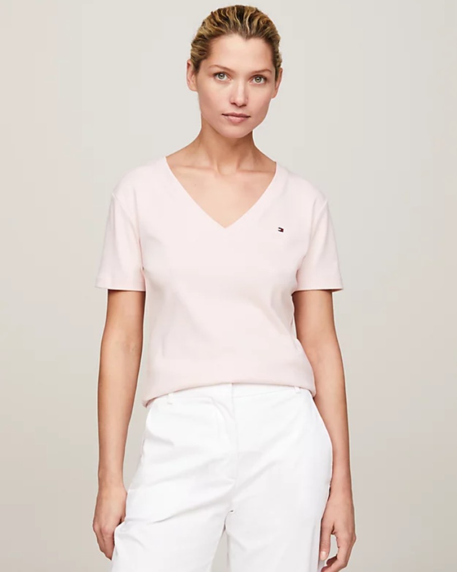 Tommy Women Tommy Hilfiger - New Slim Cody V-Neck T-Shirt | Tops