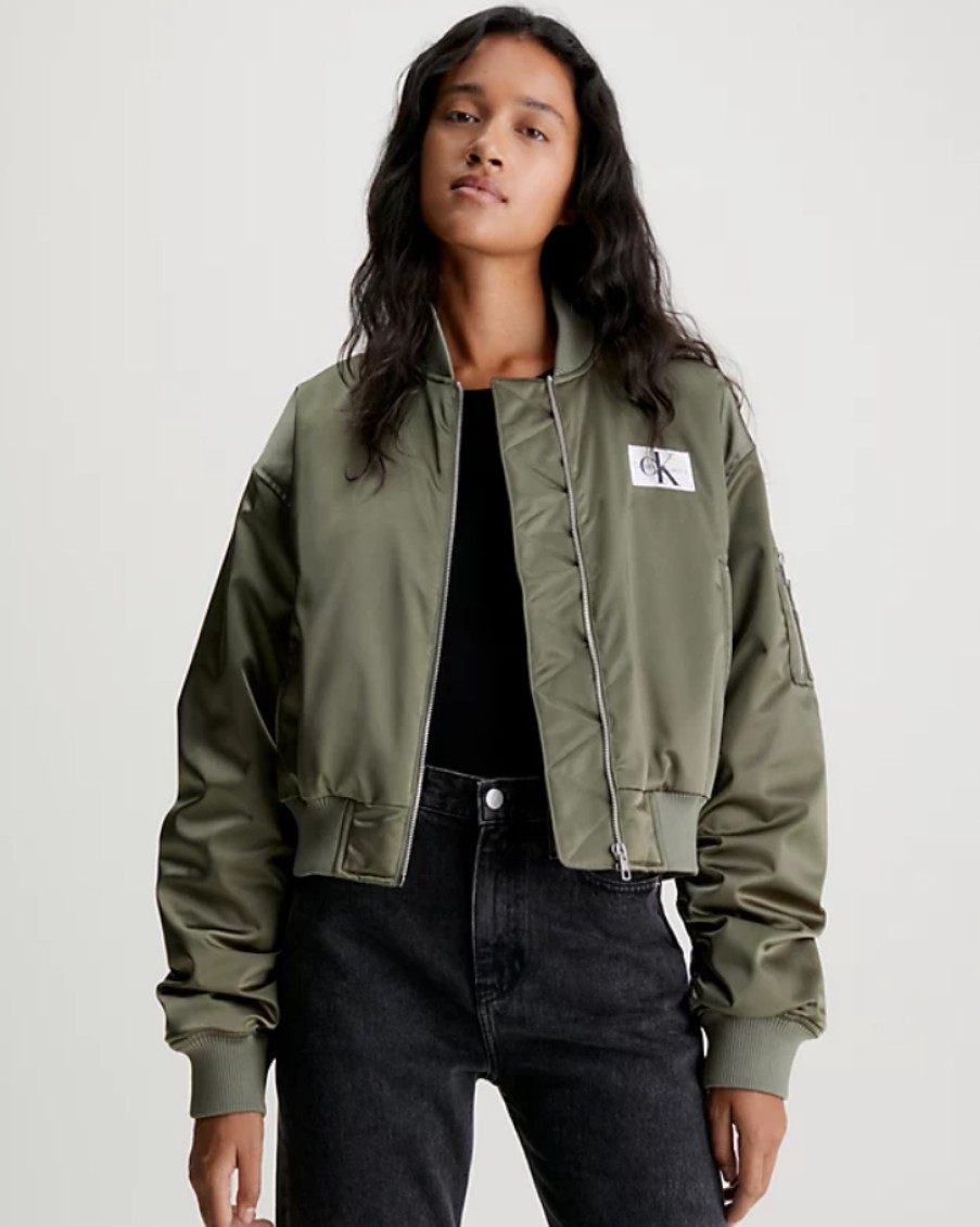 Ck Jeans Calvin Klein - Satin Bomber Jacket | Coats & Jackets