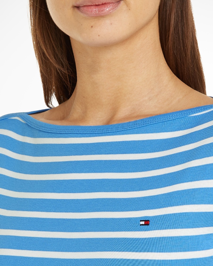 Tommy Women Tommy Hilfiger - New Slim Cody Boat Neck T-Shirt | T- Shirts