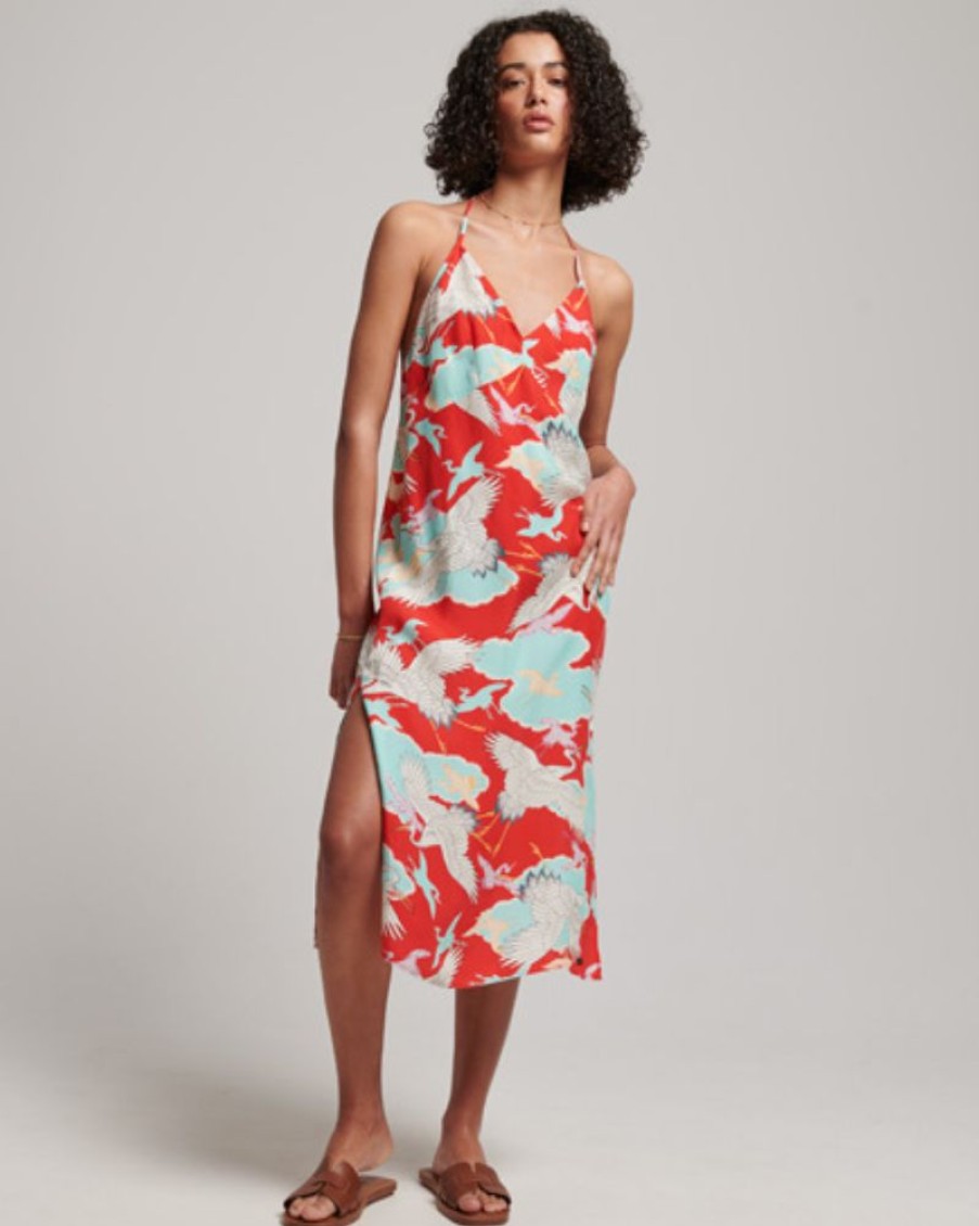 Superdry Superdry - Vintage Midi Halter Slip Dress | Dresses