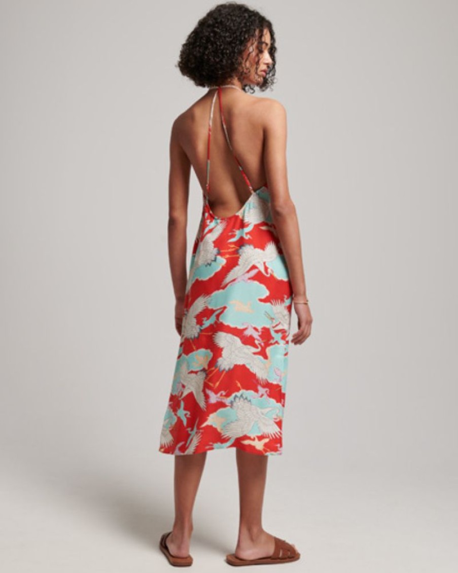 Superdry Superdry - Vintage Midi Halter Slip Dress | Dresses