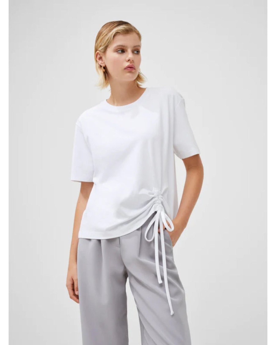 French Connection French Connection - Rallie Cotton Rouched T-Shirt | Tops