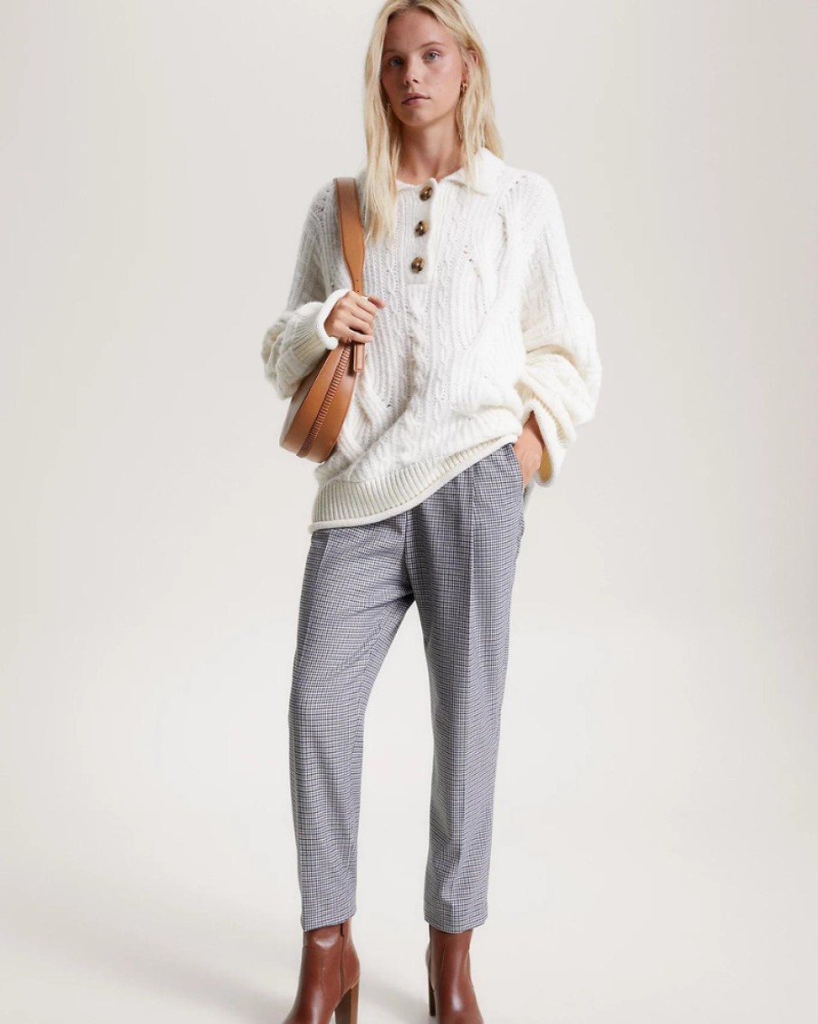 Tommy Women Tommy Hilfiger - Relaxed Tapered Check Pant | Trousers