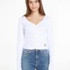 Ck Jeans Calvin Klein - Rib Long Sleeve Cardigan | Tops