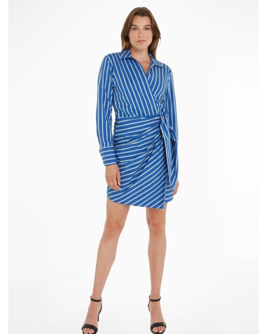 Tommy Women Tommy Hilfiger - Co Stripe Short Wrap Shift Dress | Dresses