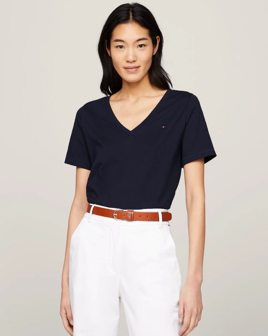 Tommy Women Tommy Hilfiger - Modern Regular V-Neck T-Shirt | Tops