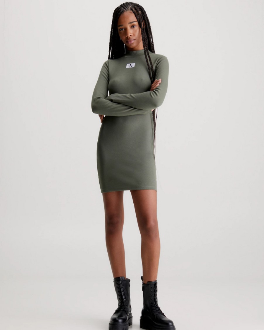 Ck Jeans Calvin Klein - Ribbed Long Sleeve Dress | Dresses