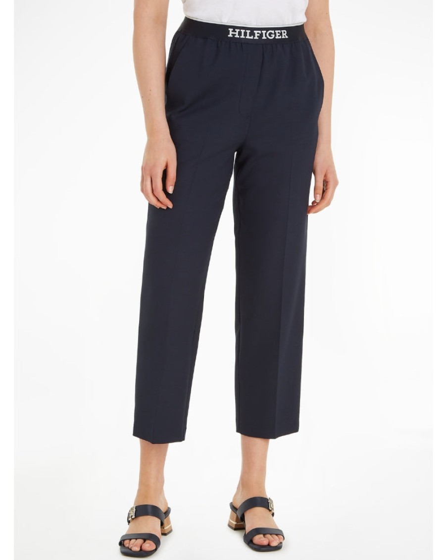 Tommy Women Tommy Hilfiger - Slim Straight Logo Pants | Trousers