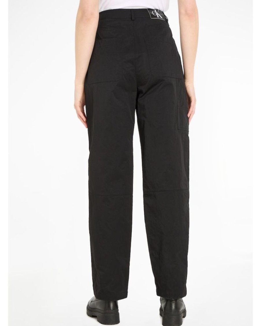 Ck Jeans Calvin Klein - Logo Belt High Rise Relaxed Trousers | Trousers