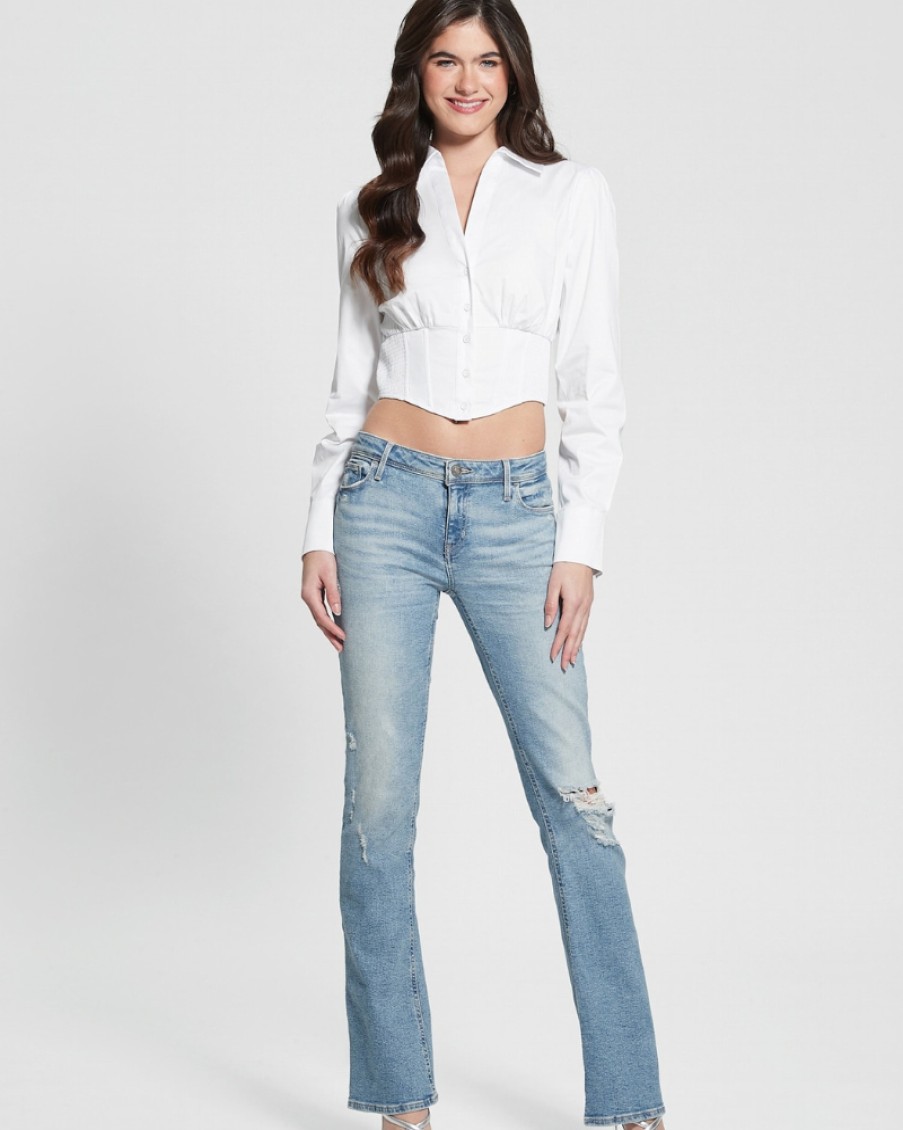 Guess Jeans Guess - Long Sleeve Oliva Corset Shirt | Tops