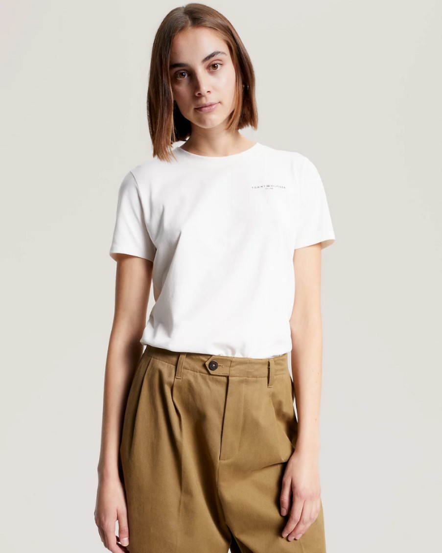 Tommy Women Tommy Hilfiger - Mini Corp Logo Crew Neck T-Shirt | Tops