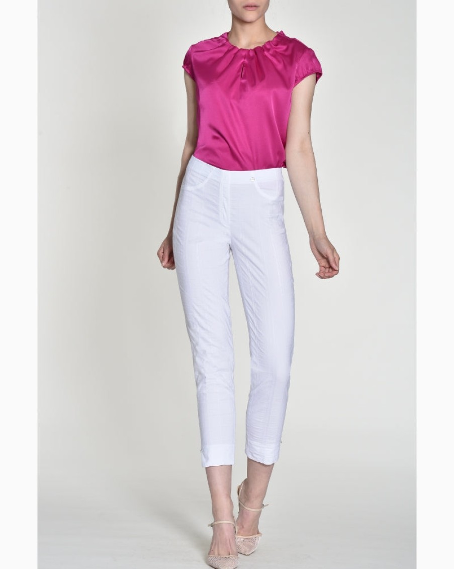 Robell Robell - Bella Seersucker Trousers White | Shorts