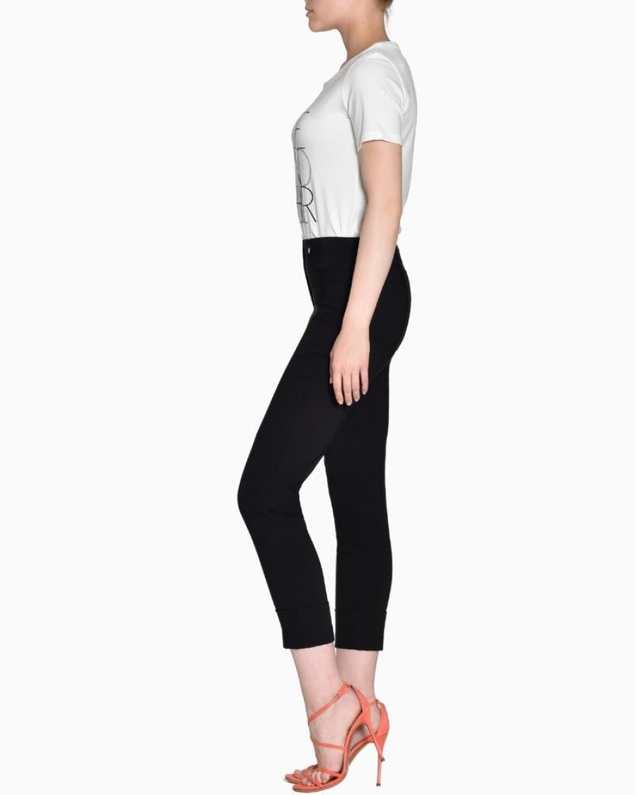 Robell Robell - Bella Slim Fit Trousers 7/8 Black | Trousers