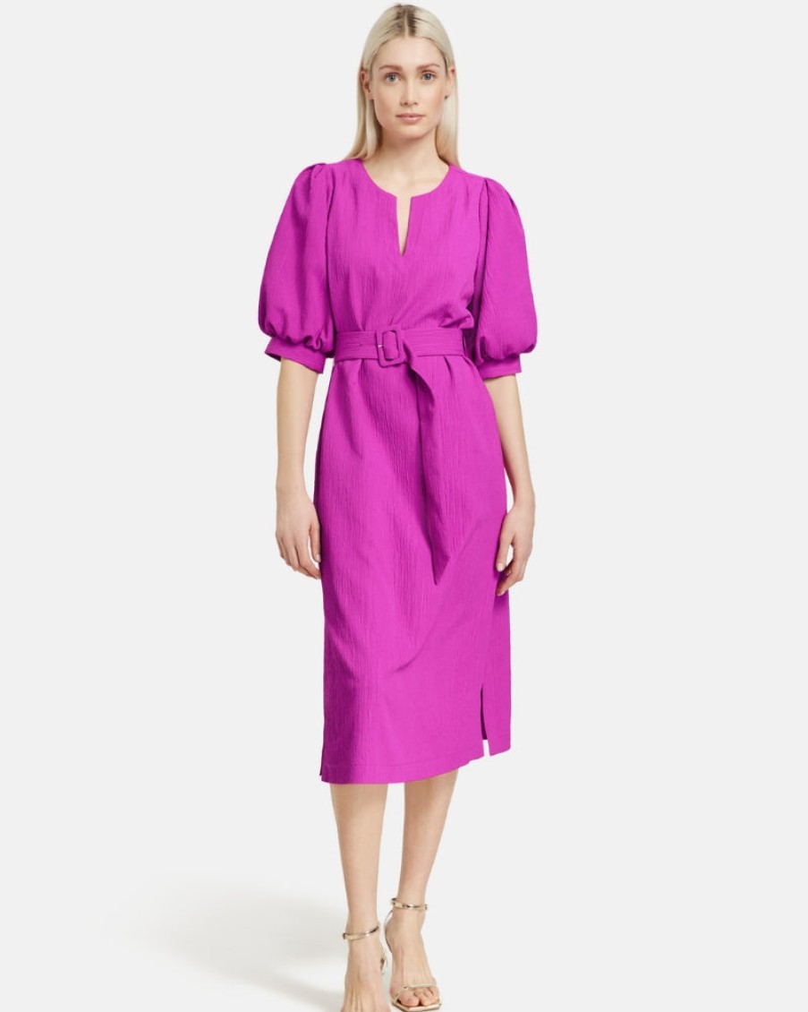 Taifun Taifun - Puff Sleeves Dress | Dresses