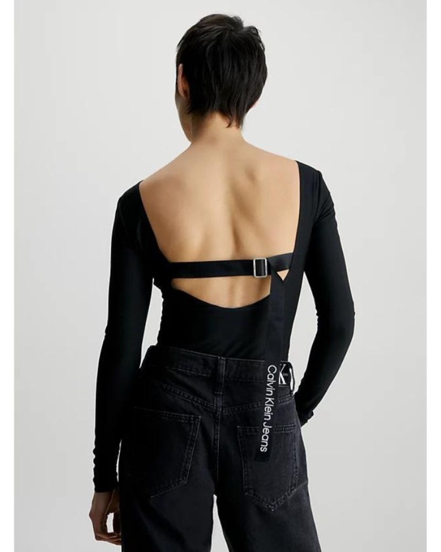 Ck Jeans Calvin Klein - Back Buckle Long Sleeve Body Top | Tops