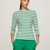 Tommy Women Tommy Hilfiger - New Cody Slim Boat Neck T-Shirt | Tops